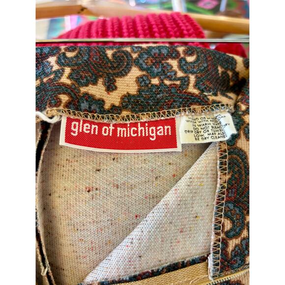 Vintage RARE Glen of Michigan Baroque Inspired Patterned Wide Leg Trousers- 28 - Picture 3 of 5